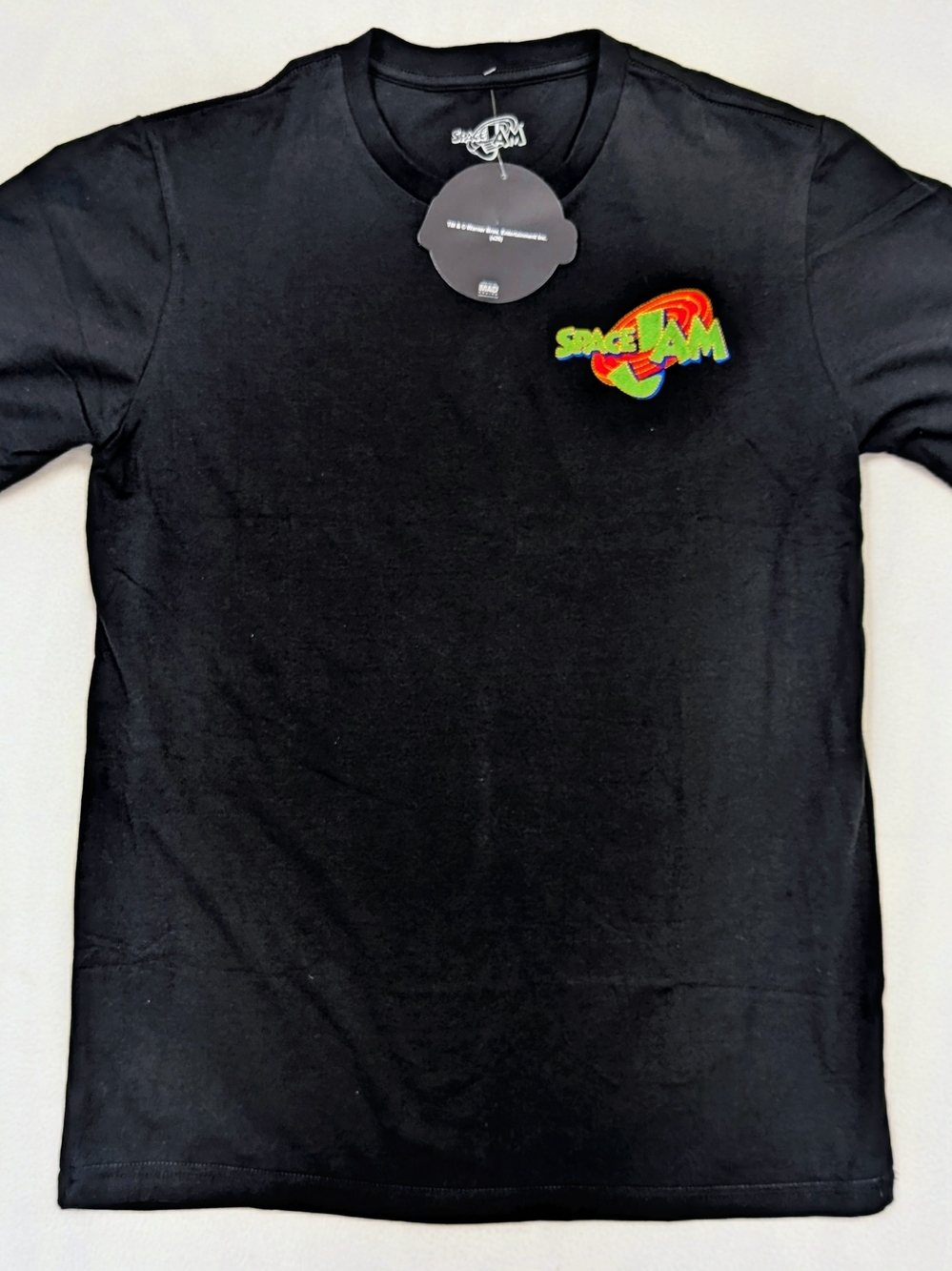 Space Jam Men's Graphic T-Shirt Small Chest Logo NBlack Graphic Crewneck T‑Shirt
